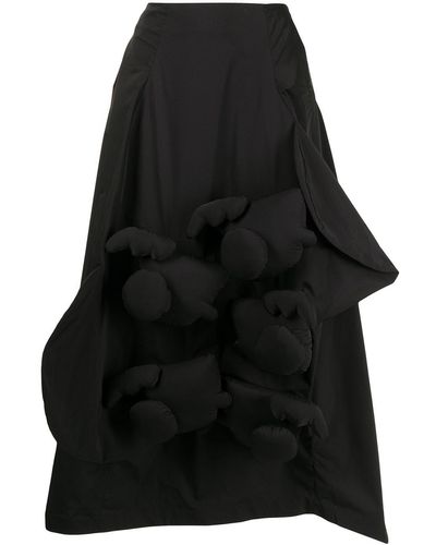 Enfold 3d Appliqué Skirt - Black