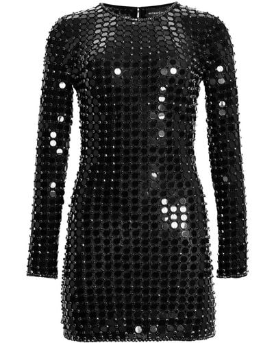 retroféte Loreen Embellished Long Sleeve Mini Dress - Black