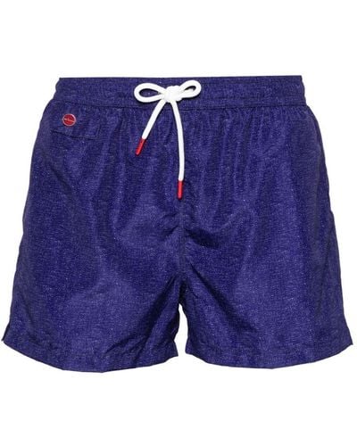 Kiton Abstract-print Swim Shorts - Blue