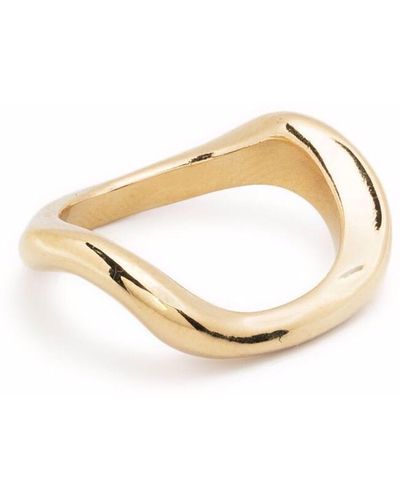 Beatriz Palacios Small Gold-plated Wave Ring - Metallic