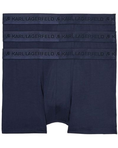Karl Lagerfeld Boxershort Met Logoprint - Blauw