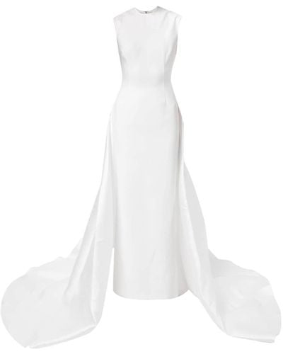 Solace London Flor Sleeveless Train Dress - White