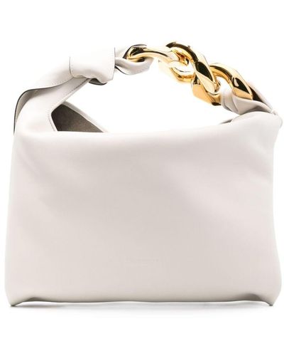 JW Anderson Chain-detailed Leather Tote Bag - White