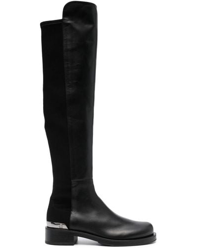 Stuart Weitzman 5050 40mm Thigh-high Leather Boots - Black