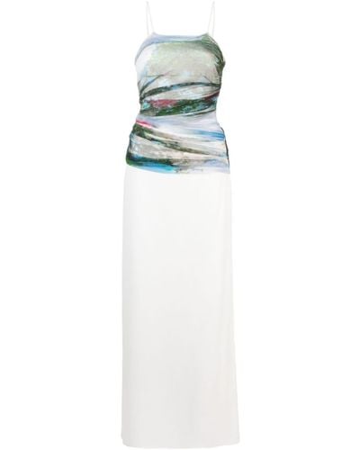 Christopher Esber Vestido largo Lucid con panel drapeado - Azul