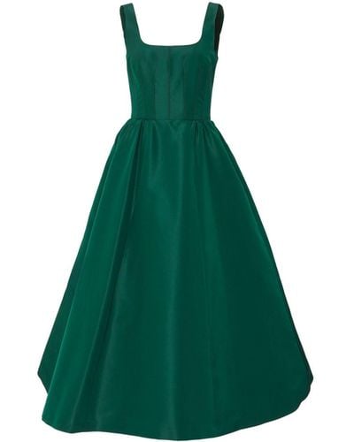 Carolina Herrera Sleeveless Silk Midi Dress - Green