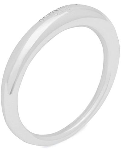 Saint Laurent Dome Ring Met Gepolijste Afwerking - Wit