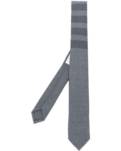 Thom Browne Cravate à rayures - Gris