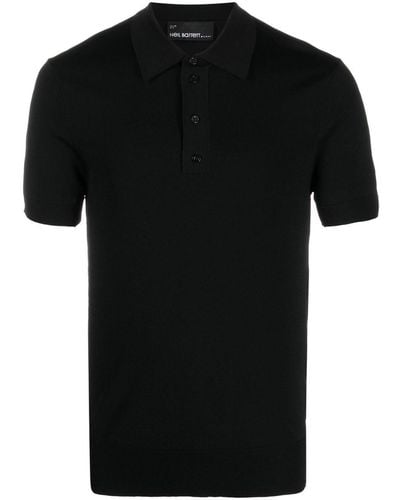 Neil Barrett Ribbed Polo Shirt - Black
