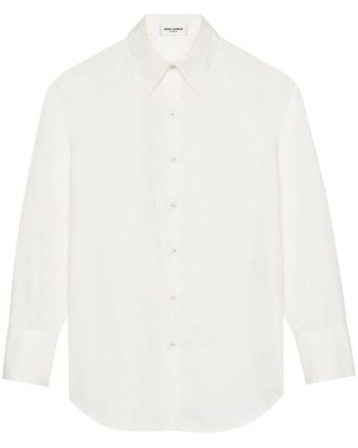 Saint Laurent Hemd aus Popeline - Weiß