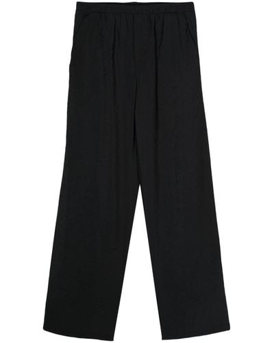 FAMILY FIRST Crepe Wide-leg Trousers - Black