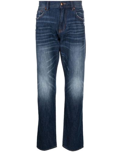 Armani Exchange Mid-rise Straight-leg Jeans - Blue