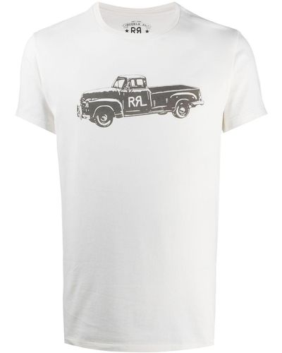 RRL Short-sleeved Truck Print T-shirt - White