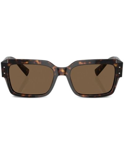 Dolce & Gabbana Sharped Rectangle-frame Sunglasses - Brown