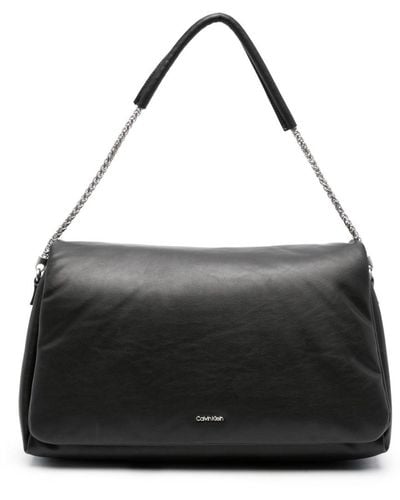Calvin Klein Chain-link Puffer Shoulder Bag - Black
