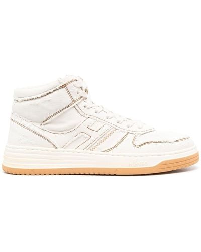 Hogan Contrast-stitching High-top Sneakers - White