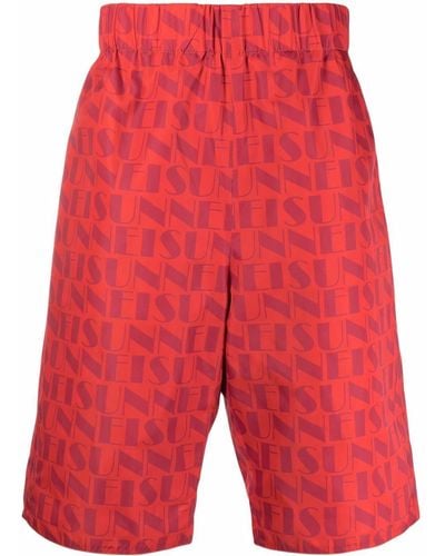 Sunnei Omkeerbare Bermuda Shorts - Rood
