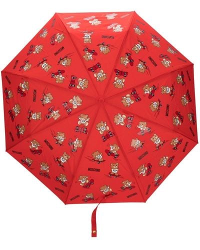 Moschino Teddy Bear Compact Umbrella - Red