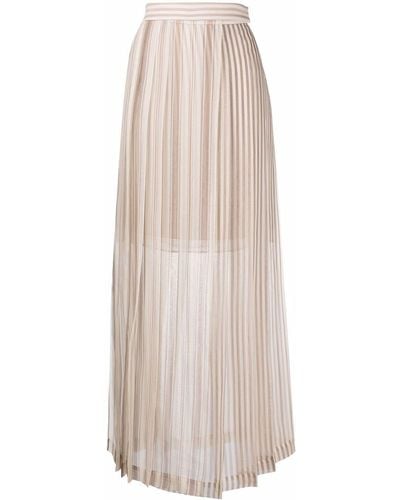 Brunello Cucinelli Layered Pleated Maxi Skirt - Multicolour