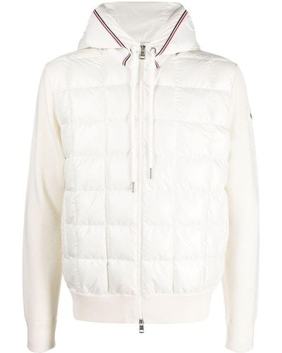 Moncler Hooded Paneled Padded Jacket - White