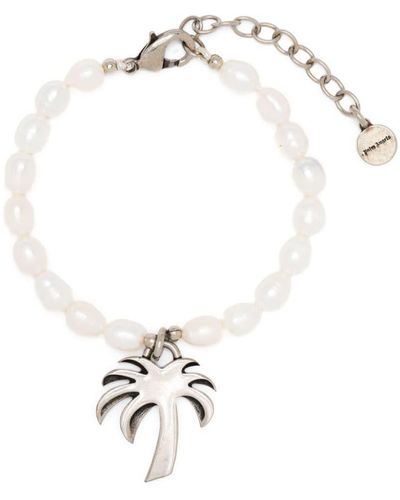 Palm Angels Palm-tree Charm Pearl Bracelet - White