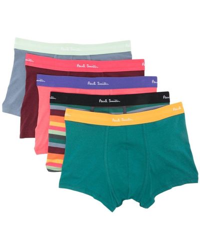 Paul Smith Logo-elasticated Waistband Boxers (pack Of Five) - Red