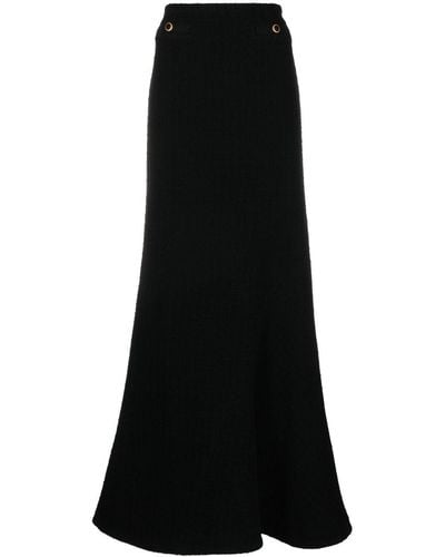 Alessandra Rich Bouclé Maxi Skirt - Black