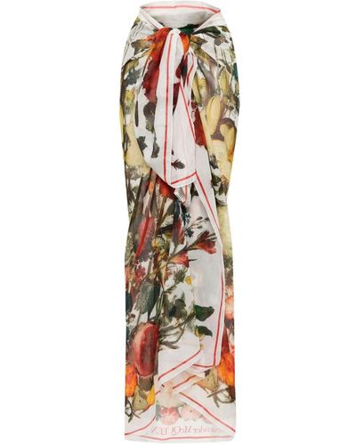 Alexander McQueen Schal mit Print - Weiß