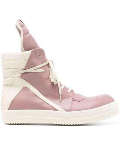 Rick Owens Geobasket High-top Leather Trainers - Pink