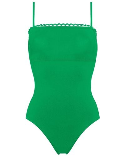 Eres Night Picot-trimmed Swimsuit - Green