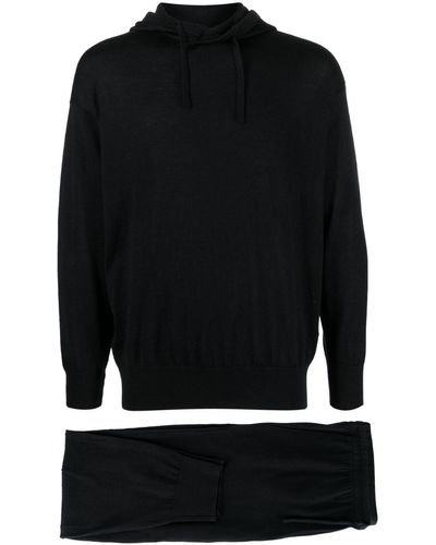 Emporio Armani Virgin-wool Tracksuit Set - Black