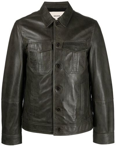 Zadig & Voltaire Button-up Lambskin Jacket - Black