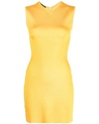 Hervé L. Leroux Sleeveless Knit Mini Dress - Yellow