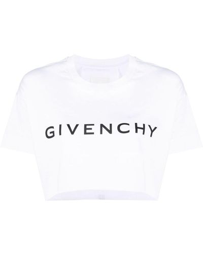 Givenchy Camiseta corta con logo estampado - Blanco