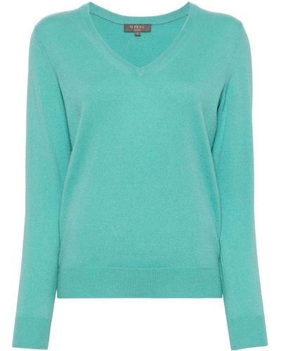 N.Peal Cashmere V-neck Cashmere Sweater - Green