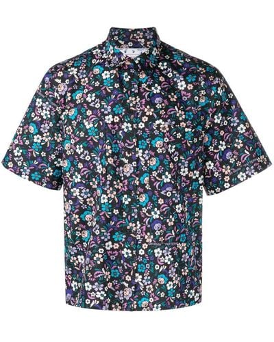 Off-White c/o Virgil Abloh Flowers Summer Shirt - Blue