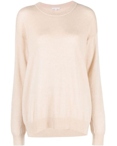 Patrizia Pepe Drop-shoulder Fine-knit Sweater - Natural