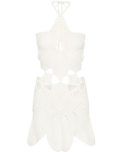 Cult Gaia Floreana Knit-cotton Mini Dress - White