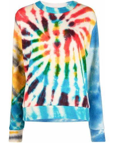 The Elder Statesman Trui Met Tie-dye Print - Blauw