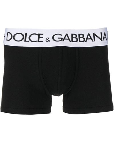 Dolce & Gabbana Lange Boxershorts Baumwolljersey Bi-Elastisch - Schwarz