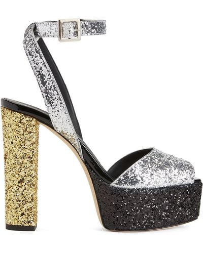 Giuseppe Zanotti Betty 140mm Glitter-embellished Sandals - Metallic