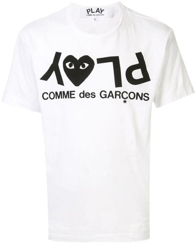 COMME DES GARÇONS PLAY T-shirt con stampa logo - Bianco