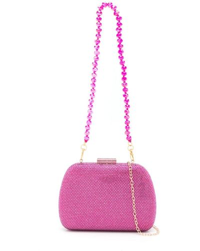 Serpui Ang Crystal-embellished Clutch Bag - Pink