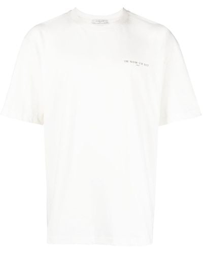 ih nom uh nit Black Pearl Roses Logo-print T-shirt - White