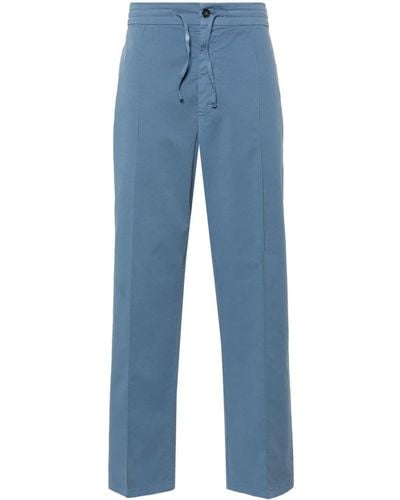 Canali Mid-rise Tapered Pants - Blue