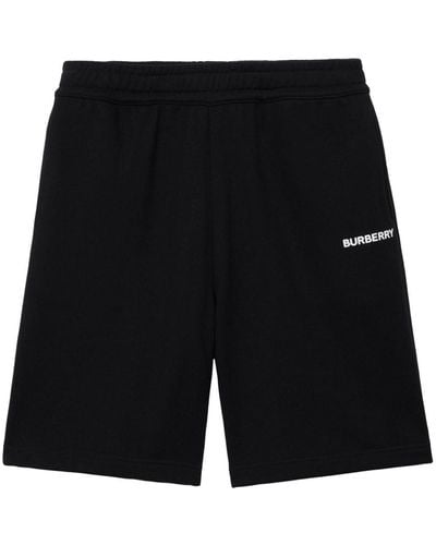 Burberry Shorts sportivi con stampa - Nero