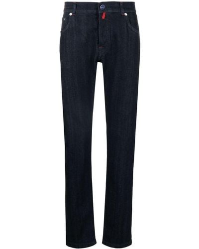 Kiton Mid-rise Slim-fit Tapered Jeans - Blue