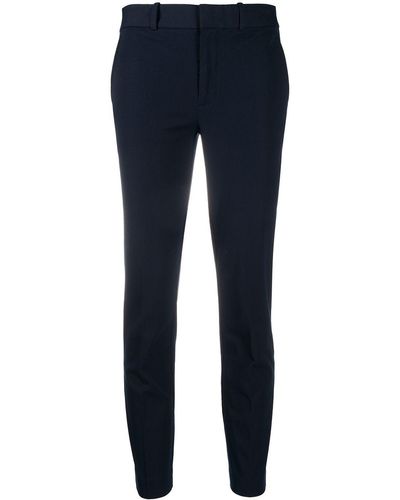 Polo Ralph Lauren Mid-rise Cropped Slim-fit Trousers - Blue