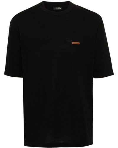 Zegna T-Shirt mit Rundhalsausschnitt - Schwarz
