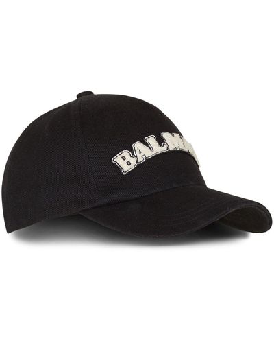 Balmain Cappello da baseball con stampa - Nero